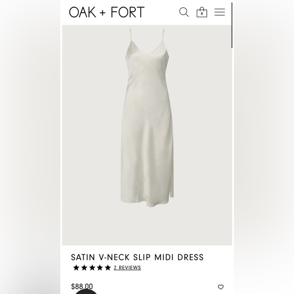 Oak & Fort V-neck slip dress - Picture 3 of 3